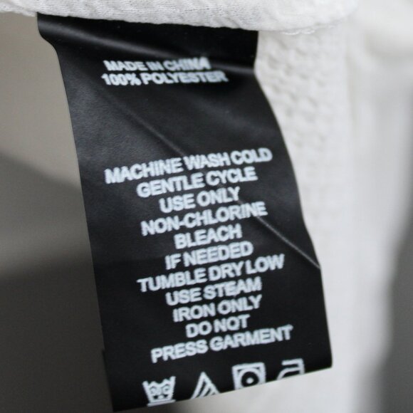 Vince Camuto Women's White Sleeveless Ruffled V-Neck Peplum Blouse Top Sz Large - Picture 4 of 4